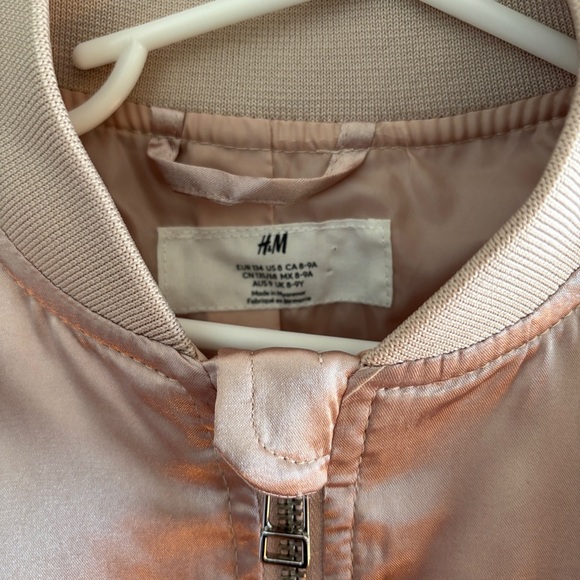 H&M Pink Satin Flight Jacket, Kid’s Size 8-9 - Picture 3 of 5